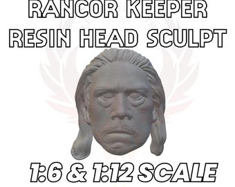 Escultura de cabeza de guardián del rencor del Libro de Boba Fett para figuras en miniatura a escala 1:6 y 1:12; resina, cabeza impresa en 3D; Danny Trejo