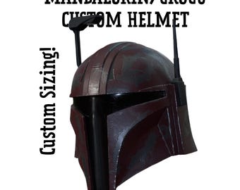 Casco mandaloriano Grogu personalizado, casco de cosplay impreso en 3D personalizado, armadura mandaloriana de tamaño personalizado, The Mandalorian, Fett