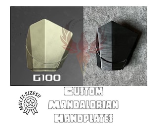 Placas de mano mandalorianas de diseño personalizado, par, tamaño personalizado, armadura de mano, postimperial, G100
