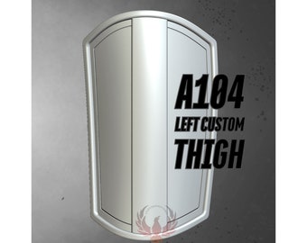 Mandalorian Thigh Armor Plate - A104 Left Thigh, Custom Size