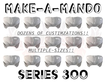 Armadura de pecho personalizada completa Make-A-Mando, serie 300, solo placa superior del pecho, opción de recorte para pantalla LED, armadura de pecho mandaloriana