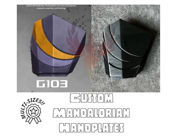 Placas de mano mandalorianas de diseño personalizado, par, tamaño personalizado, armadura de mano, postimperial, G103
