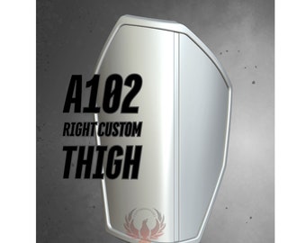 Mandalorian Thigh Armor Plate, Custom Sized; A102