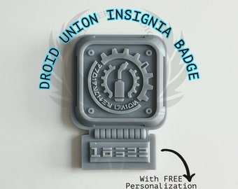 Droidsmith Union Members Only Custom Insignia Cosplay Badge, Mandalorian, droid, imperial, new republic