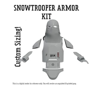 Custom Sized 3D Printed Snowtrooper Armor Kit – ESB Hoth Style Star Wars Cosplay Set & Prop