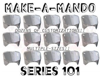 Armadura de pecho personalizada 101 Make-A-Mando, solo placa superior, recorte para pantalla LED, opción de placa AB, armadura de pecho mandaloriana