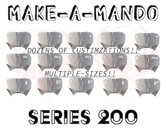 Armadura de pecho personalizada completa Make-A-Mando, serie 200, solo placa superior del pecho, opción de recorte para pantalla LED, armadura de pecho mandaloriana