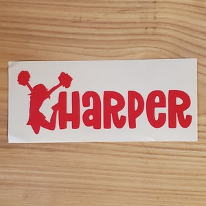 Cheer/Pom/Dance Decal Personalized with name for water bottle, hydroflask, chromebook, car window