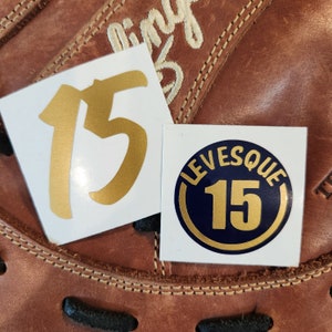 Bat Knob Sticker Decal and Helmet Number for Baseball Softball