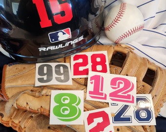 Number Helmet Decal Sticker 1.5" High | Football Baseball Softball Lacrosse Hockey
