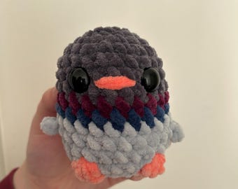 Amigurumi Crochet Baby Bird Plush, Custom Colored Crochet Baby Bird Stuffed Animal, Custom Baby Bird Plushie