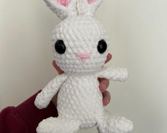 Amigurumi Crochet Bunny Rabbit Plush, Custom Colored Crochet Bunny Stuffed Animal