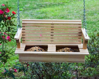 Bird Feeder, Cypress Porch Swing, Louisiana Cypress Wood, Hanging Hardware included, Mother's Day Gift, Teacher Gift, Grandparent Gift