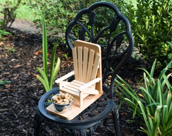Cedar Adirondack Chair Squirrel Feeder: Patio Garden Decor