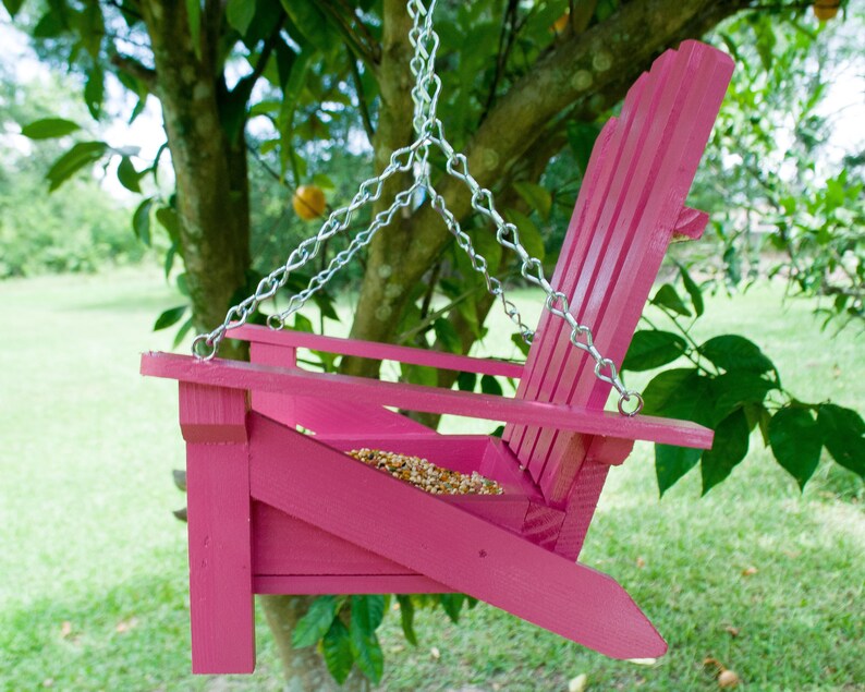 Adirondack Chair Bird Feeder Hanging Bird Feeder Cypress Etsy