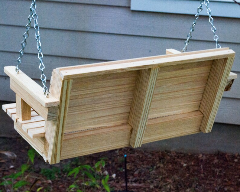 Bird Feeder Cypress Porch Swing Louisiana Cypress Wood Etsy