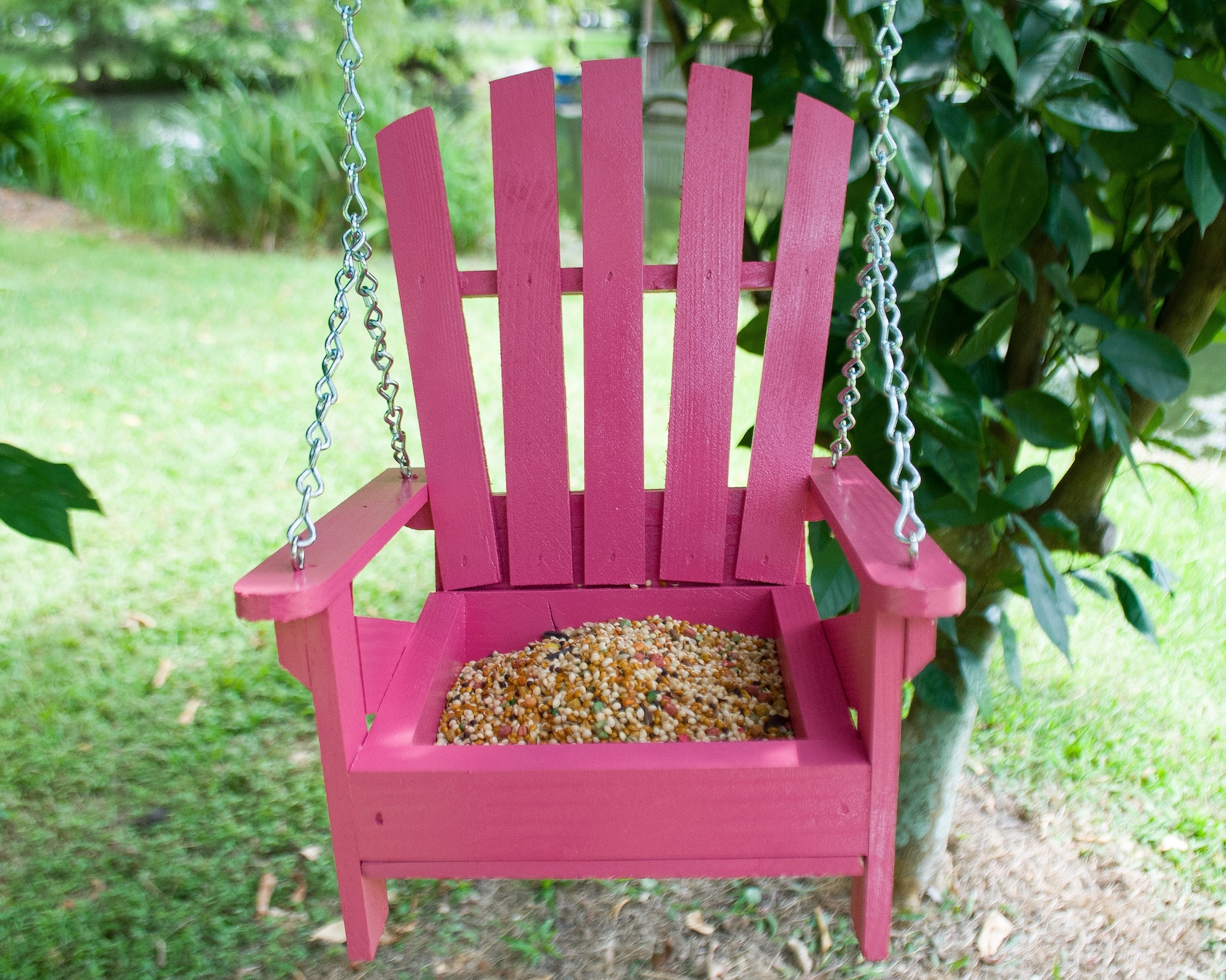 Adirondack Chair Bird Feeder Hanging Bird Feeder Cypress Etsy