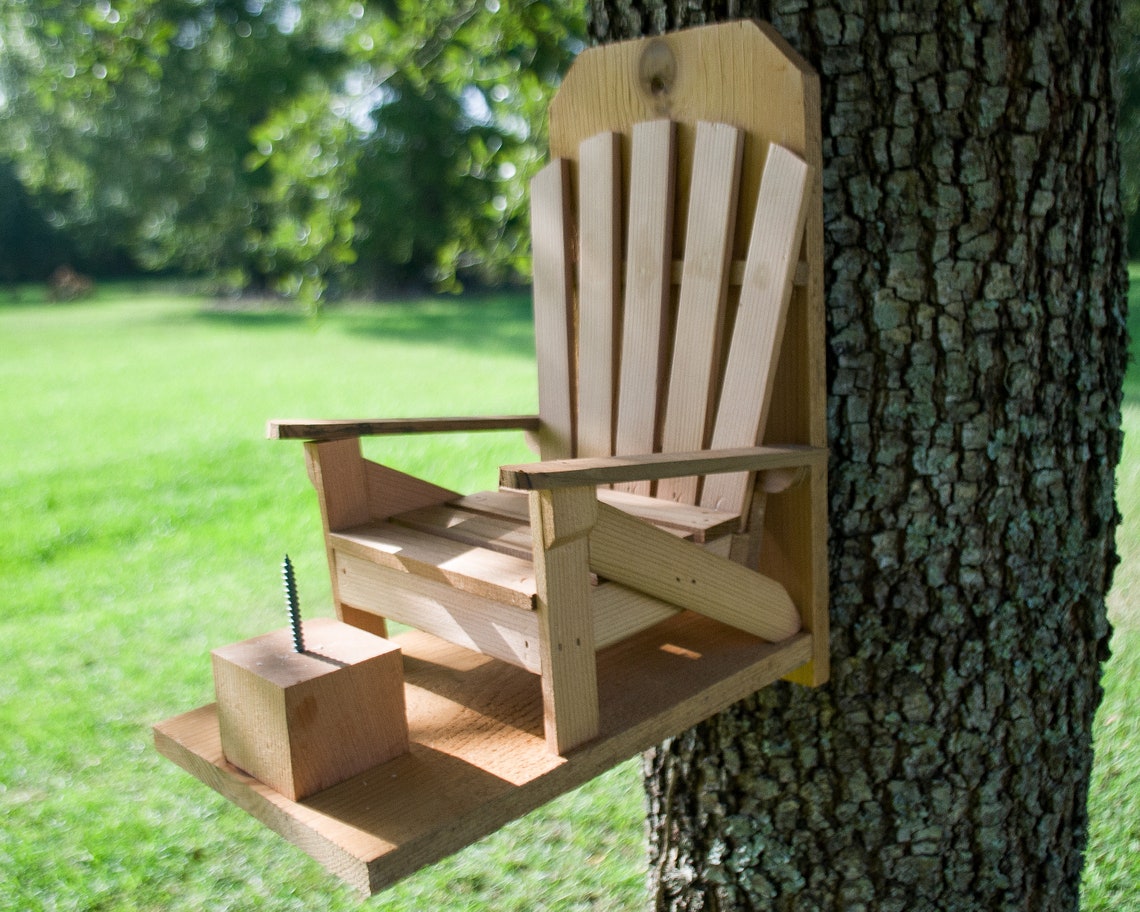 Squirrel Feeder Adirondack Chair Cedar/cypress Wood Etsy