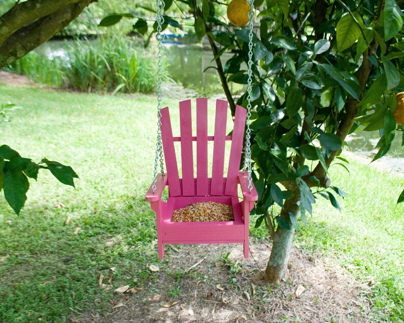 Adirondack Chair Bird Feeder Hanging Bird Feeder Cypress Etsy