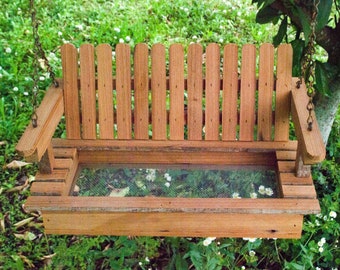 Limited Edition Cypress Porch Swing Bird Feeder: Rustic Garden Decor
