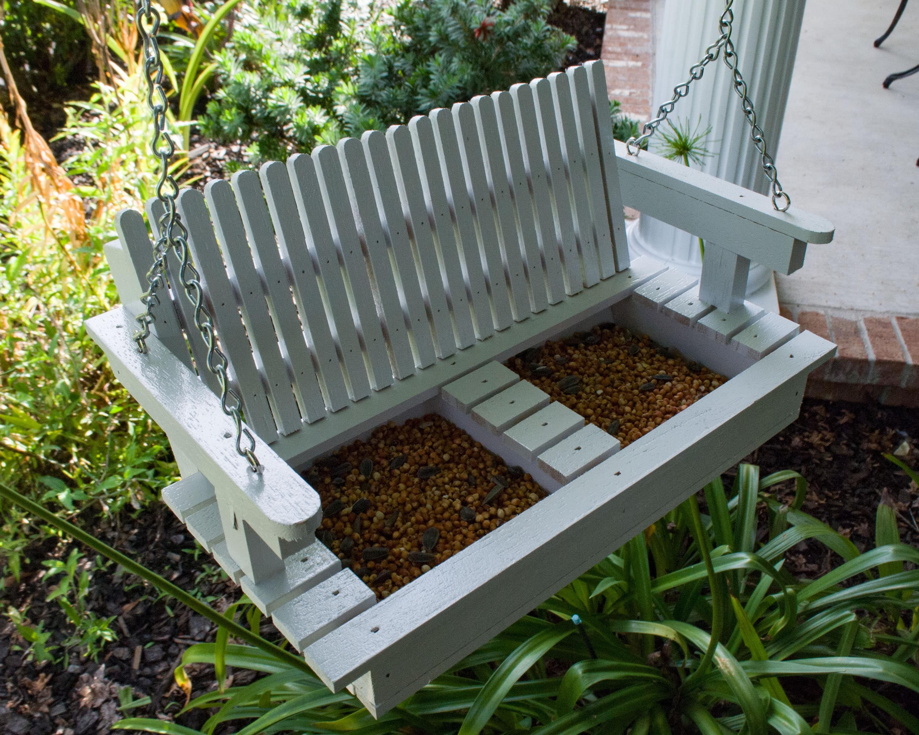Bird Feeder, Porch Swing, Hanging Hardware included, Father's Day Gift, Thank You Gift, Wife Gift, Teacher Gift, Grandparents Gift, White