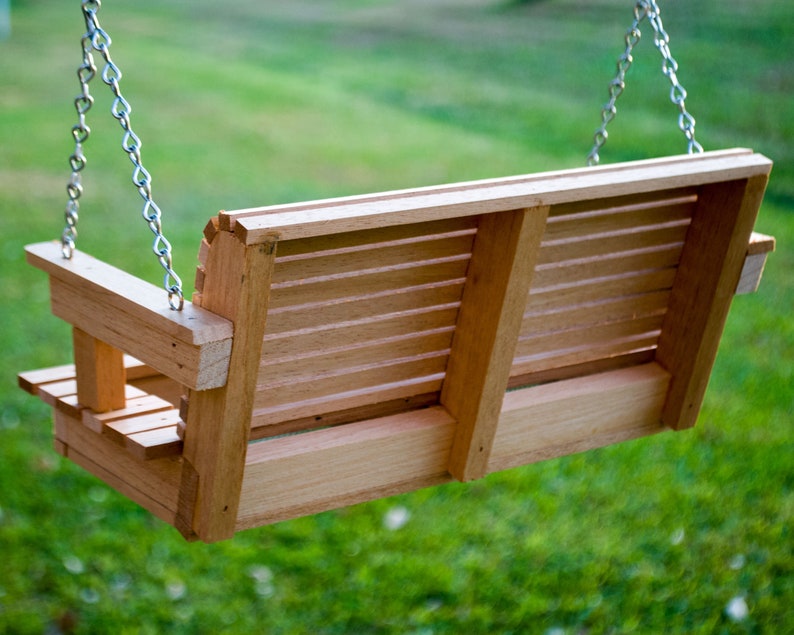 Mahogany Porch Swing Bird Feeder Father's Day Gift Etsy