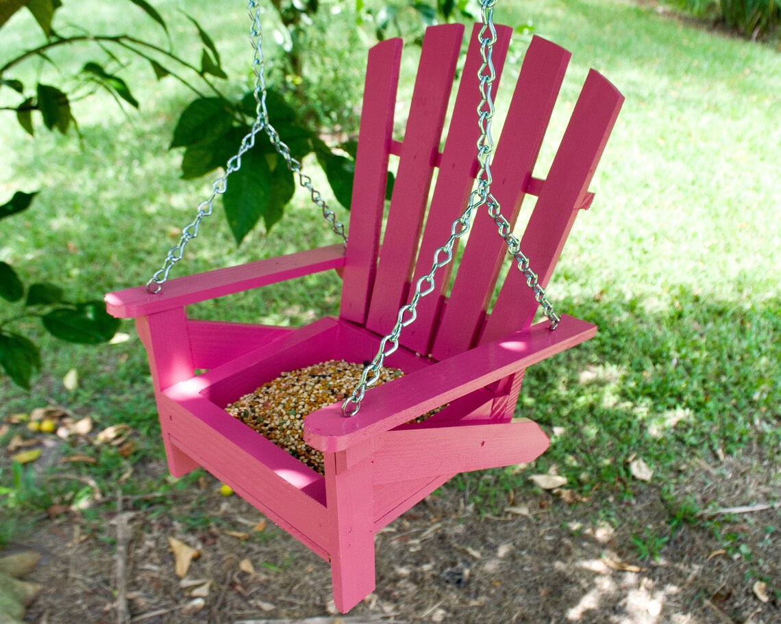 Adirondack Chair Bird Feeder Hanging Bird Feeder Cypress Etsy