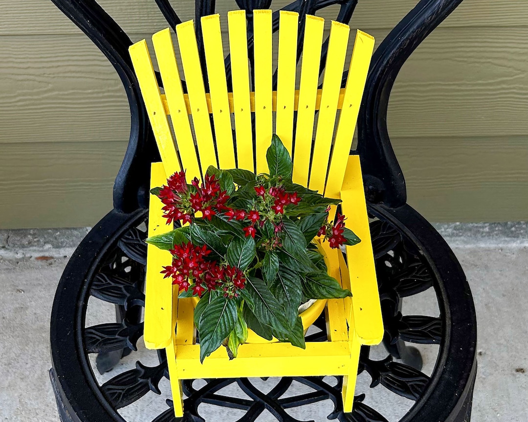 Adirondack Chair Planter Flower Planter Recycled Wood Etsy