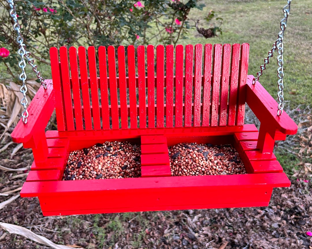 Holiday Bird Feeder, Porch Swing, Louisiana Reclaimed Wood, Hanging