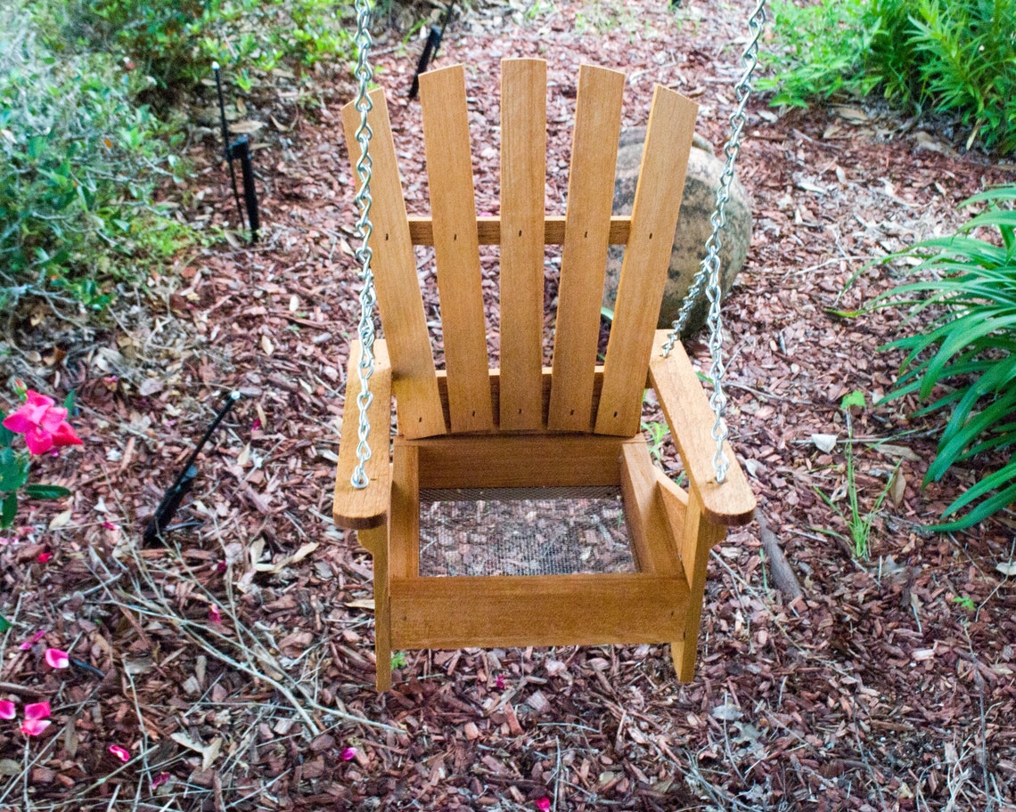 Bird Feeder Mahogany Wood Adirondack Chair Weather Treated Etsy