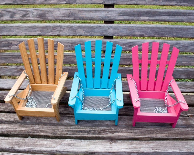 Adirondack Chair Bird Feeder Hanging Bird Feeder Cypress Etsy