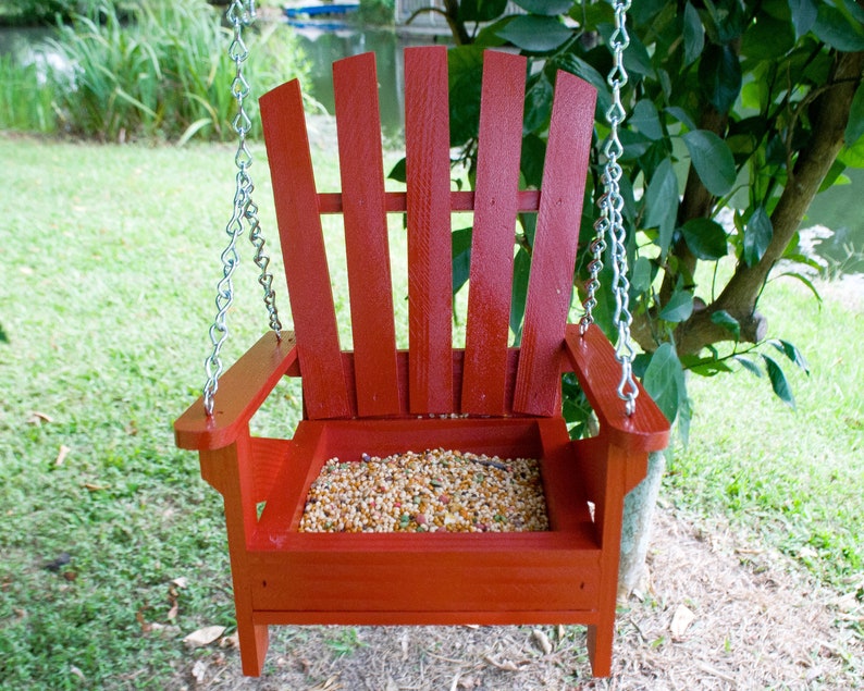 Bird Feeder Adirondack Chair Hanging Bird Feeder Cypress Etsy
