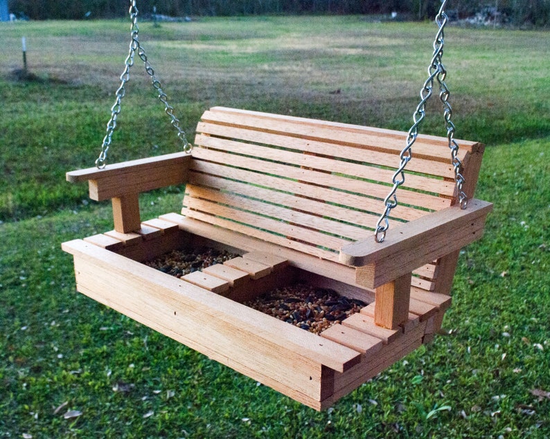Mahogany Porch Swing Bird Feeder Father's Day Gift Etsy