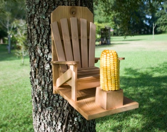 Squirrel Feeder, Adirondack Chair, Cedar/Cypress Wood, Squirrel Lover, Unique Feeder, Teacher Gift, Thank You Gift, Housewarming Gift