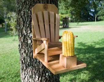 Squirrel Feeder, Cypress/Cedar Adirondack Chair, Father&#39;s Day Gift, Homemade, Grandparents Gift, Housewarming Gift, Teacher Gift, Unique
