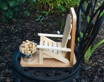 Squirrel Feeder, Adirondack Chair, Cedar/Cypress Wood, Squirrel Lover, Thank You Gift, Unique Squirrel Feeder, Housewarming Gift,
