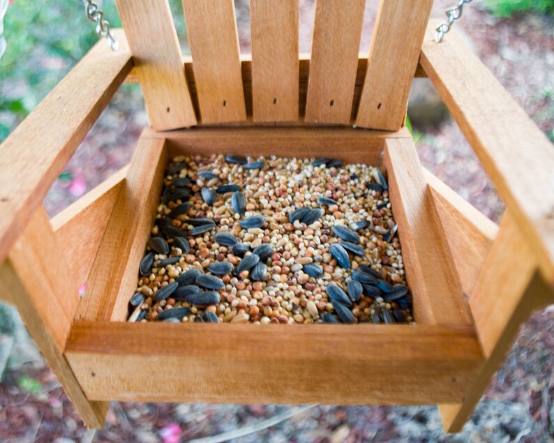 Bird Feeder Mahogany Wood Adirondack Chair Weather Treated Etsy