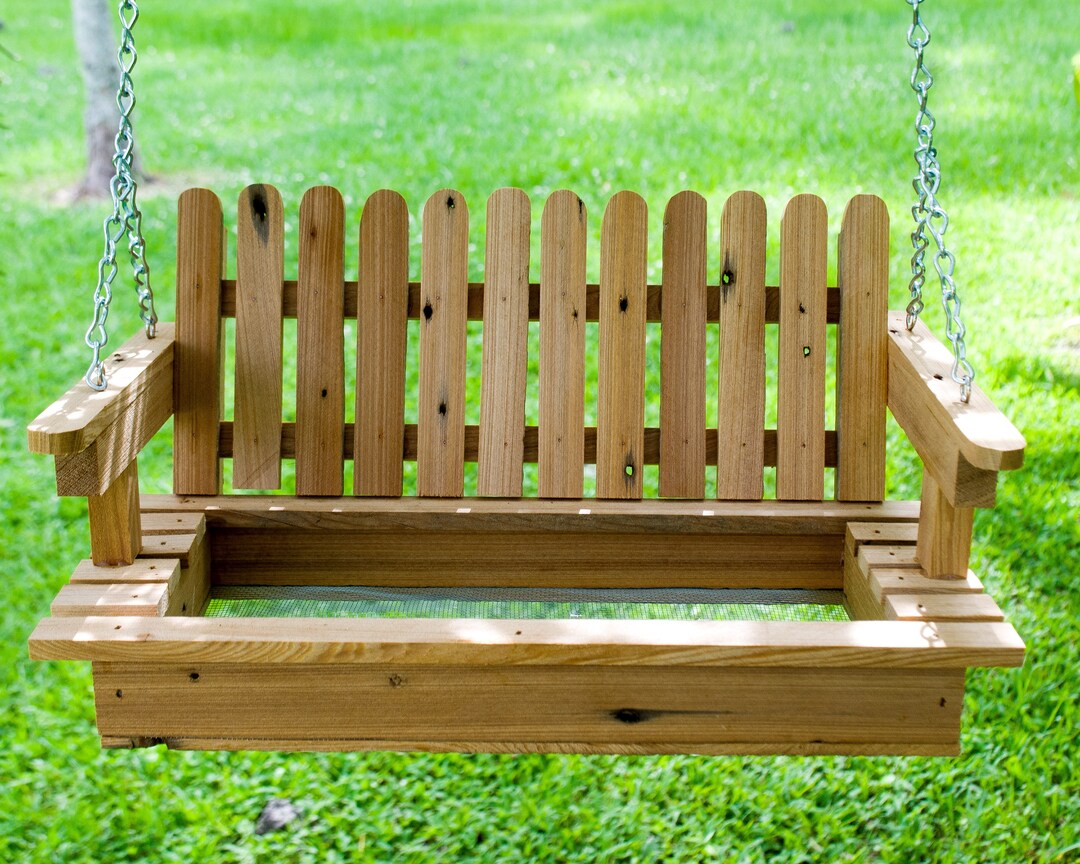 Antique Cypress Bird Feeder Porch Swing 100 Year Old Wood Etsy