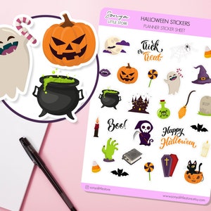 Halloween Elements Planner Stickers Halloween Diary Journal Sticker Sheet