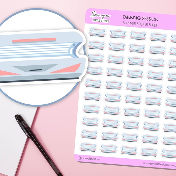 Tanning Session Planner Stickers | Sunbed Tan Bed Bullet Journal Diary Sticker Sheet