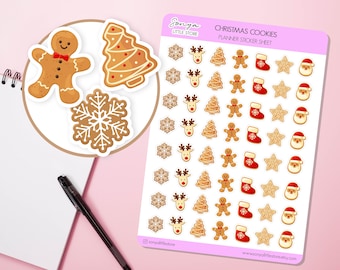 Christmas Gingerbread Cookies Planner Stickers Christmas Jounal Diary Sticker Sheet