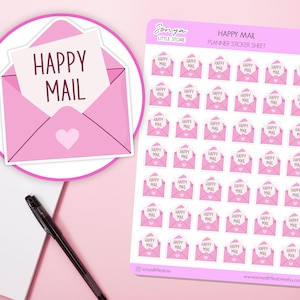 Happy Mail Planner Stickers Envelop Brief Bestelling Bestelling Herinnering Tracker Pakketpost Bullet Journal Stickervel