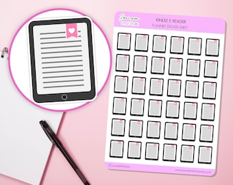 Kindle Planner Stickers E-Reader, E-Book Reading Tracker Bullet Journal Sticker Sheet