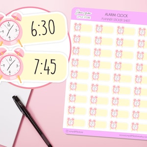 Adesivos para Despertador e Planejador | Relógio e Rastreador de Sono, Lembrete de Despertar, Diário e Adesivos