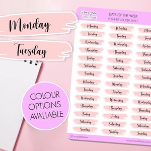 Naklejki na planer dni tygodnia, okładki na dni, niestandardowy kolor, tygodniowy arkusz naklejek do dziennika Bullet Journal