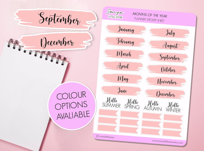 Months of the Year Planner Stickers Seasons Months Journal - Etsy UK