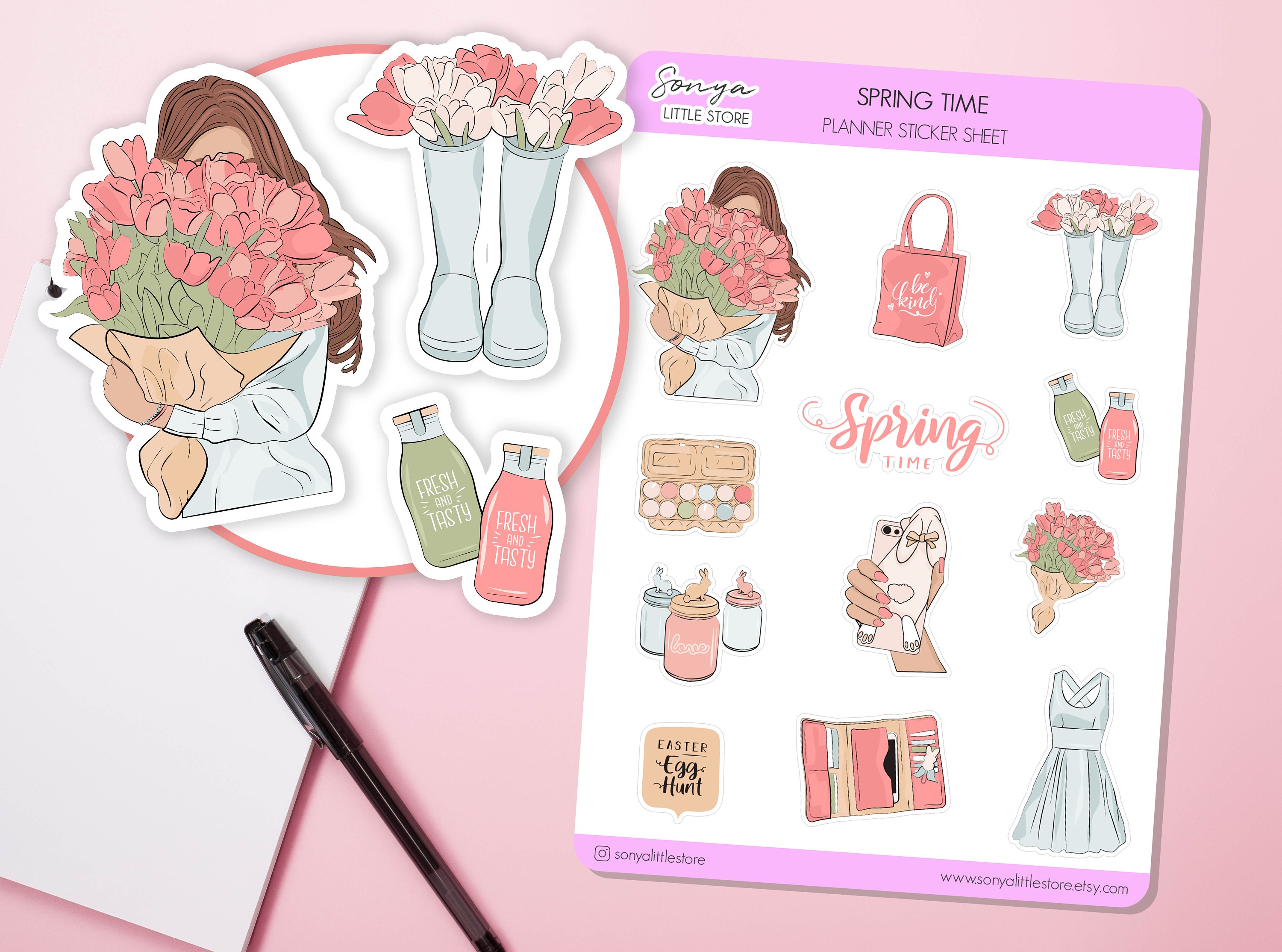 Spring Time Planner Stickers Spring Easter Journal Diary Sticker Sheet ...