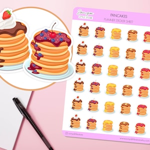 Pancakes Planner Stickers | Pancakes Sweet Breakfast Journal Diary Sticker Sheet
