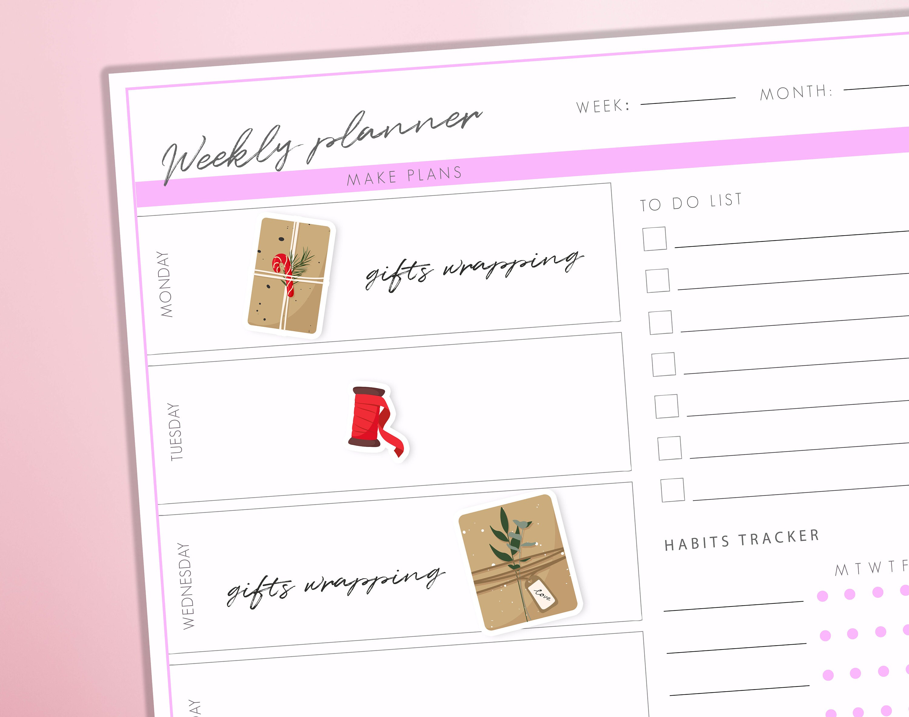 Christmas Presents Wrapping Planner Stickers Christmas Gifts Journal Diary Sticker Sheet - Thumbnail 2