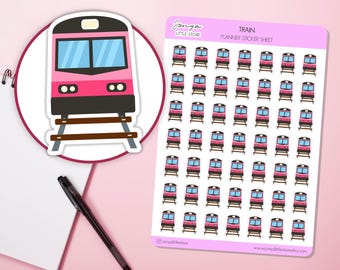 Train Planner Stickers Commute Transport Travel Trip Schedule Reminder Bullet Journal Sticker Sheet